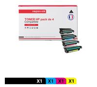 TONER CF330X 654X + CF331A 654A + CF333A 654A + CF332A 654A CF330X 654X + CF331A 654A + CF333A Noir + Cyan + Magenta + Jaune x 4 Compatible pour HP-