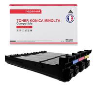 TONER TN-210 8938-509 + 8938-512 + 8938-511 + 8938-510 Noir + Cyan + Magenta + Jaune x 4 Compatible pour KONICA MINOLTA-NOPAN-INK Konica Minolta Bizhub C240, 250, 250 P, 252, 252 P NECIT25C2, IT25C3 O
