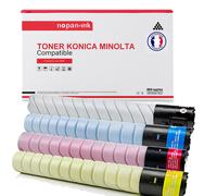 TONER TN-221 A8K3150 + A8K3450 + A8K3350 + A8K3250 Noir + Cyan + Magenta + Jaune x 4 Compatible pour KONICA MINOLTA- Konica Minolta Bizhub C227 C287