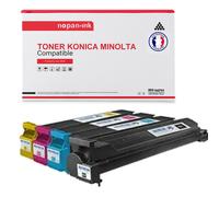 TONER TN-711 A3VU150 + A3VU450 + A3VU350 + A3VU250 Noir + Cyan + Magenta + Jaune x 4 Compatible pour KONICA MINOLTA- Konica Minolta Bizhub C654 C654