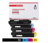 4 Toner pour KYOCERA TK580K Black + Cyan + Magenta + Jaune BK:3500 CMY:2800 Pages avec Kyocera ECOSYS P 6021 cdn Kyocera FS-C 5150 DN