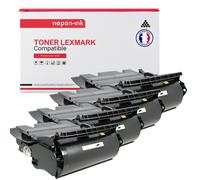 4 Toner pour LEXMARK 12A7462 Black 21000 Pages avec Lexmark Optra T 630 630N 632 632N 634 634DTN 634N T 630 630DN 632 632DTN 634 634N X 630 MFP 632E MFP 632 MFP 634DTE MFP 634E MFP