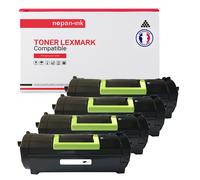 4 Toner pour LEXMARK 24B6015 Black 35000 Pages avec Lexmark M5100 Series 5155 5163 5163dn 5170XM 5100 Series 5163 5170