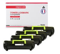 4 Toner pour LEXMARK 602X Black 20000 Pages avec Lexmark MX510de MX511Series MX511de MX511de MX511dte MX610de MX611 Series MX611de MX611de MX611dte
