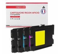 4 Toner pour RICOH AFICIO 405701 Black + Yellow + Magenta + Jaune 78mlBlack-64mlCOULEUR Pages avec Lanier GXe3300N GXe3300Series GXe3350N Rico Aficio GX e 2600 e 3300 e 3300 Series e 3300 n e 3350 n