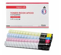 TONER 841925 841918 + 841921 + 841920 + 841919 Noir + Yellow + Magenta + Jaune x 4 Compatible pour RICOH AFICIO-NOPAN-INK Rico Aficio MP C 2003 SP Rico Aficio MP C 2003 ZSP Rico Aficio MP C 2011 SP Ri