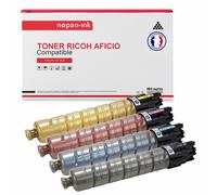 TONER 842095 842095 + 842096 + 842097 + 842098 Noir + Yellow + Magenta + Jaune x 4 Compatible pour RICOH AFICIO-NOPAN-INK Rico MP C 300 Series Rico MP C 306 Series Rico MP C 306 ZSP Rico MP C 306 ZSPF