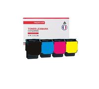 4 Toners - 70C2HK0 70C2HC0 70C2HM0 70C2HY0 (Noir + Bleu + Magenta + Jaune) - Compatible pour LEXMARK