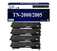 4 Toners compatibles avec Brother TN2000, TN2005 pour Brother HL2020,HL2030, HL2032, HL2035, HL2037, HL2040, HL2040N, HL2050, HL2070N - 2 500 pages - T3AZUR