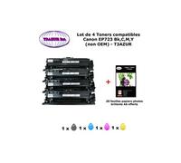 4 Toners génériques Canon CRG-723H Bk,C,M,Y pour imprimante Canon LBP 7750Cdn, CRG 723 +20f PPA6 -T3AZUR