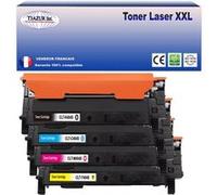 4 Toners Lasers compatibles pour imprimante Samsung XPress C430, CLT404s - T3AZUR (Noire et Couleurs)