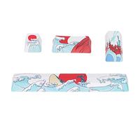 4 Touches DIY Keycaps, Keycap de Clavier Mécanique de Jeu PC, ESC Enter Numpad Enter, Sensation Confortable Résistance à L'abrasion Motif de Bande Dessinée, Remplacement Universel du Clavier Mécanique