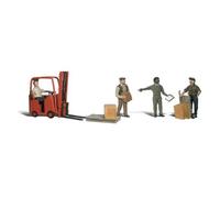4 Travailleurs + 1 chariot élévateur-N 1/160-WOODLAND SCENICS A2192