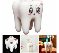 4 trous Smily Visage Porte-brosse à dents Rack Cartoon Design Porte-brosse à dents