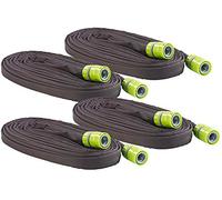 4 tuyaux darrosage poreux plats avec raccords et valve darrêt - 12 m [Royal Gardineer]