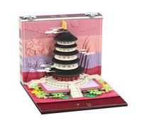 4 Types Bloc-notes Calendrier 3D Chinois Château Bloc-mémo 3D Calendrier 2026 Bloc-notes Note Artistique Cubes 3D Cadeau Anniversaire Papier