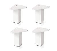 4 un. Pied carré pour meuble en résine plastique abs ANTI OXYDATION 40x40mm Hauteur 80mm blanc avec embout