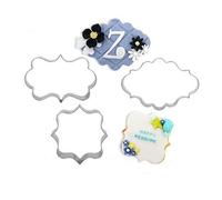 4 Unids/Lote Vintage Placa Marco Cookie Cutter Set De Galleta De Plástico Molde Fondant Herramientas De Decoración De Pasteles Fondant Sugarcraft Moldes