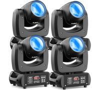 4 unités 100W Lyre LED Projecteurs DJ à Tête Mobile Lumières de Soirée Disco avec Gobos Rotatifs Prisme par le son pour les fêtes de mariage, les groupes d'église, les spectacles, les bars