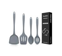 4 Ustensiles de Cuisine en Silicone, Spatules pour Wok, Cuillères à Soupe, Cuillères à Soupe, Ustensiles de Cuisine Antiadhésifs Sans BPA, Résistants à la Chaleur, pour Frire, Mélanger, Servir, Remuer