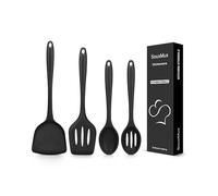 4 Ustensiles de Cuisine en Silicone, Spatules pour Wok, Cuillères à Soupe, Cuillères à Soupe, Ustensiles de Cuisine Antiadhésifs Sans BPA, Résistants à la Chaleur, pour Frire, Mélanger, Servir, Remuer