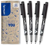 4 V-Sign Pen - Feutre D'écriture À Encre Liquide Pour Un Tracé Fluide - Séchage Instantané - Noir - Pointe Moyenne