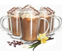 4 verres à double paroi avec anse 360ml Latte Macchiato Verres à café