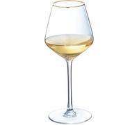 4 verres à vin 38cl Ultime Bord Or - Cristal d'Arques - Cristallin moderne