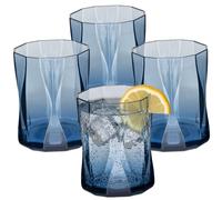 4 verres camping acrylique 300ml bleu clair Verre eau véritable optique