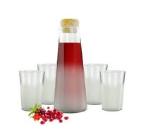 4 Verres + Carafe en Verre Avec Bouchon en Liège Carafe à Eau Vin Verres à Jus