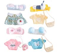 4 vêtements en Peluche en Peluche, 12 vêtements de poupée de bébé Kawaii en avec Bandeau et Sac poupée Canard Bricolage coloré pour Filles garçons, Jouets