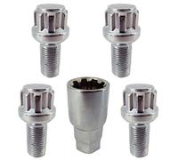 Carpoint Écrous antivol sphériques Modèle D 4 pièces M14 x 1,5 x 26 mm Chrome