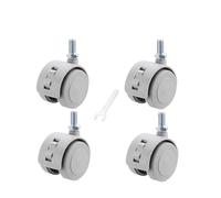 4 vis M8*15 mm noires/grises de 1,6 pouce / 25 * 25 plates, silencieuses, en caoutchouc, for direction, frein, poulie universelle, roulette, chaise pivotante(Screw-Gray-C)