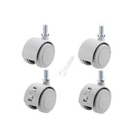 4 vis M8*15 mm noires/grises de 1,6 pouce / 25 * 25 plates, silencieuses, en caoutchouc, for direction, frein, poulie universelle, roulette, chaise pivotante(Screw-Gray-B)