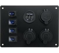 4 vitesses LED 12V/24V ON-OFF Rocker Switch Dual USB Auto Marine Switch Panel