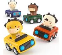 4 Voiture Jouet Bebe Jouets Friction Véhicules 7.5*10.5*6.5cm , KUPPA Animaux Mignons Camion Jouet,Jeux Éducatifs idee Cadeau pour Garçons Filles G