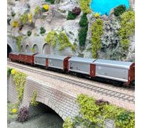 4 wagons, 2 tombereaux toit coulissant et 2 couvert parois coulissantes, DB, EP