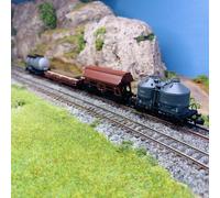 4 wagons de marchandises", DB, Ep III - MINITRIX 18722 - N 1/160