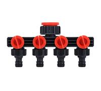 4 Way Garden Hose Splitter | Leakproof Tap Connector for Horticultural/Agricultural Irrigation | Quick Connect with 4 Independent Outlets | Sturdy ABS Material