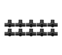 4 Way PVC Fitting Elbow Connector 25mm | 10Pcs Furniture Pipe Joint Set | Sturdy Right Angle Brackets for Greenhouse/Cat Tree/Pergola (Black)
