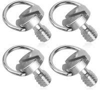 4 x 1/4"" Stainless Steel Mounting Screws - Standard Thread Screw with D-Ring Mounting Screw for Camera Tripod, Quick Release Plate, Camera Accessory