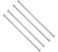 4 x 100 cm Barre de rideau de douche sans percer réglable de 105cm à 170cm, barre télescopique pour douche & baignoire, barre de rideau en inox à pincer, barre de penderie en argent