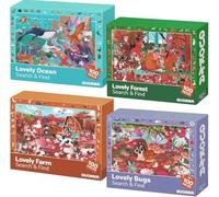 4 x 100 puzzles pittoresques (conduite hivernale, automne, livres, printemps)