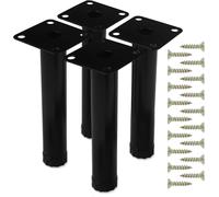 4 X 15 Cm Furniture Legs,With 18 Adjustable Screws Metal Coffee Table Black Foot,Height Adjustable Feet For Furniture,Sofa,Office,Kitchen,Adjustable Cabinets