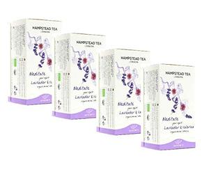 4 x 20 Sachets - Hampstead Tea London Lavender and Valerian Organic Herbal Infusion
