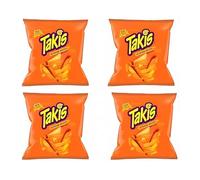 4 x 28 g - Takis Intense NACHO - Copeaux aromatisés au fromage non épicé dans une taille parfaite de collation