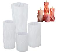 4 X 3d Cylindrical Silicone Candle Moulds,Diy Moulds For Scented Candles,Soap,Resin,Diy Moulding,Home Decoration,Candle Molds For Custom Making