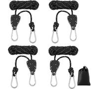 4 X 4 Mm Reflective Guy Ropes With Ratchet Hooks,Adjustable Lightweight Tensioner,Lightweight Camping Rope For Tent,For Outdoor,Tent,Camping,Sun Sail,Clothesline.