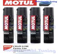 4 X 400 ML Spray Lubrifiant Chaîne Moto Motul C4 Factory Line Racing Route