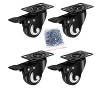 4 X 50 Mm Swivel Castors With Brake, 50 Mm Swivel Castors With Brake, 360 Degree Swivel, For Indoor And Outdoor Use, Up To 200 Kg